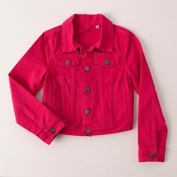 Kidpik NWT Denim Jacket in Pink Peacock Size XS - Picture 1 of 5